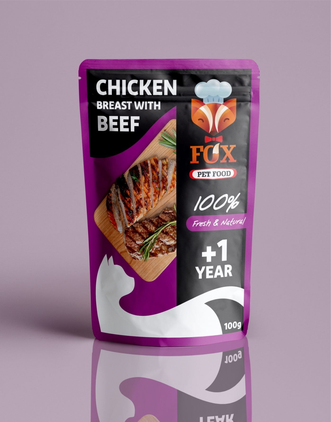 chicken breast with beef pouch-front